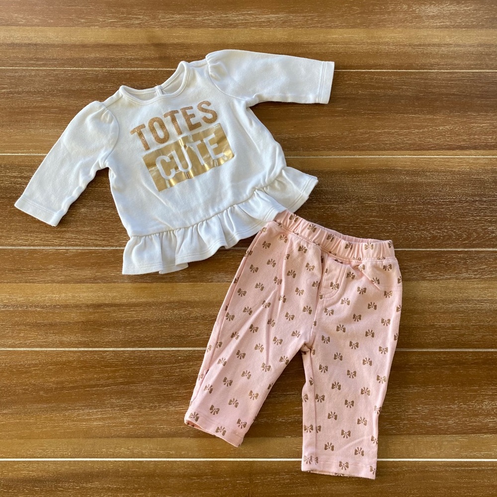 Children’s Place pink, white & gold Totes Cute set